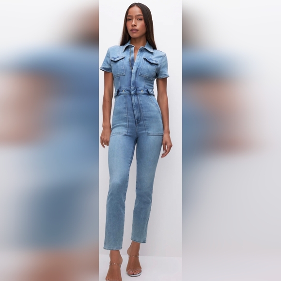 Good American Denim - Good American - Fit For Success Denim Jumpsuit